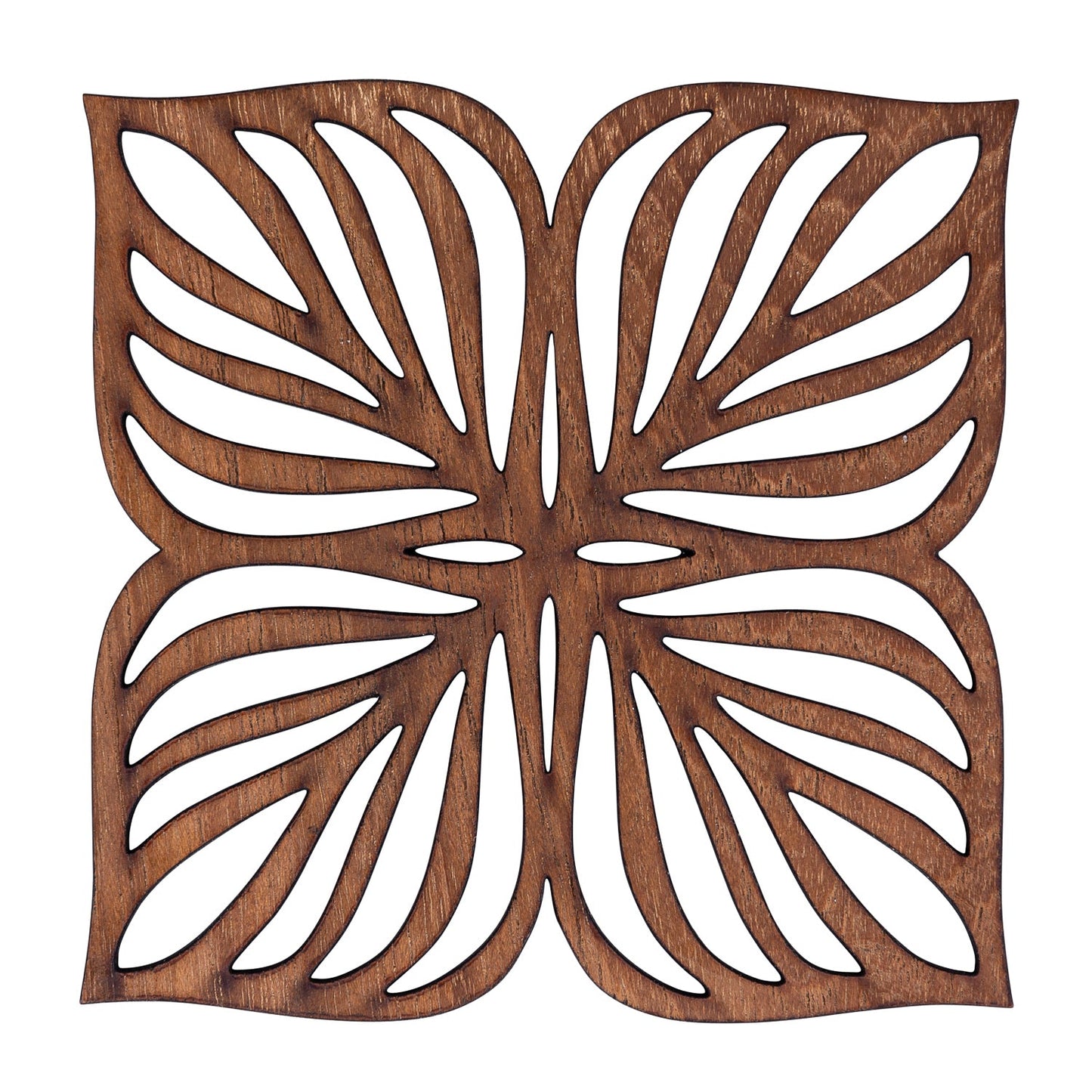 Botanical Upcycled Teak Wood Coasters - Set of 2 or 4-3