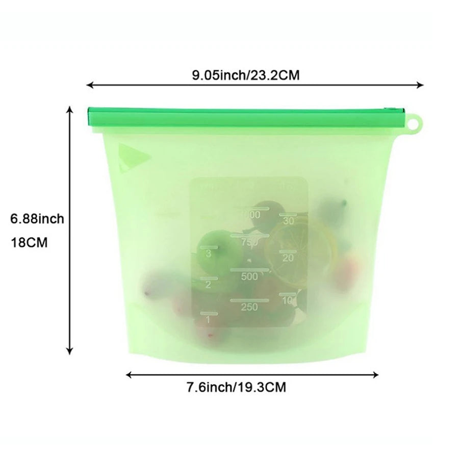 1000ml Herbruikbare siliconen opbergzakjes
