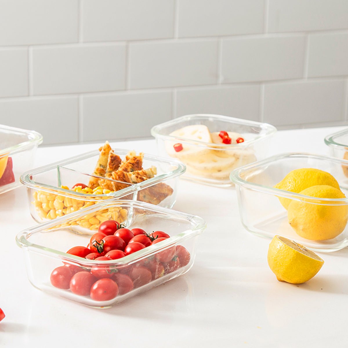 Classic 5pcs Microwave Oven Safe Blue Glass Container Set 3.58L - Your Trusted Food Storage Solution-2